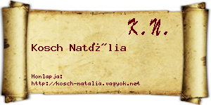 Kosch Natália névjegykártya