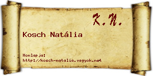 Kosch Natália névjegykártya